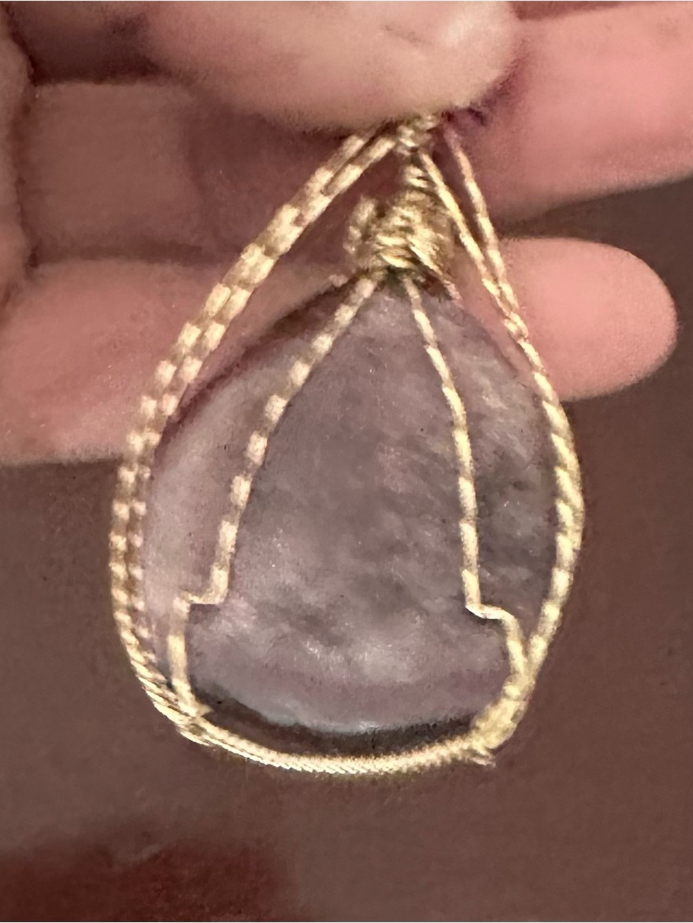 Hand Crafted Gold Wire Teardrop Watermelon Tourmaline & genuine Sapphire beads - Picture 6 of 6